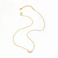 Joolim Jewelry 18K Gold Plated Waterproof&Tarnish Free Fashion Dainty Zirconia Petal Pendant Necklace Stainless Steel