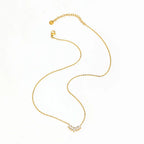 Joolim Jewelry 18K Gold Plated Waterproof&Tarnish Free Fashion Dainty Zirconia Petal Pendant Necklace Stainless Steel