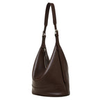 Top Layer Genuine Leather Large Capacity Bucket Bag, Niche Soft Crossbody Shoulder Bag for Women Daily Use