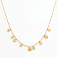 Joolim Jewelry 18K Gold Plated Waterproof Starlight Sparkling Fine Patterned round Wafer Pendant Necklace Stainless Steel