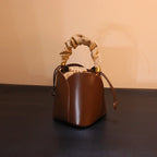 Cowhide Women'S Bucket Bag Cross Body Bag Women'S Handbag