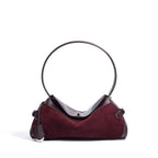 Frosted Genuine Cowhide Crossbody Bag Women Solid Color Adjustable Strap Underarm Shoulder Casual Daily Trendy Handbag