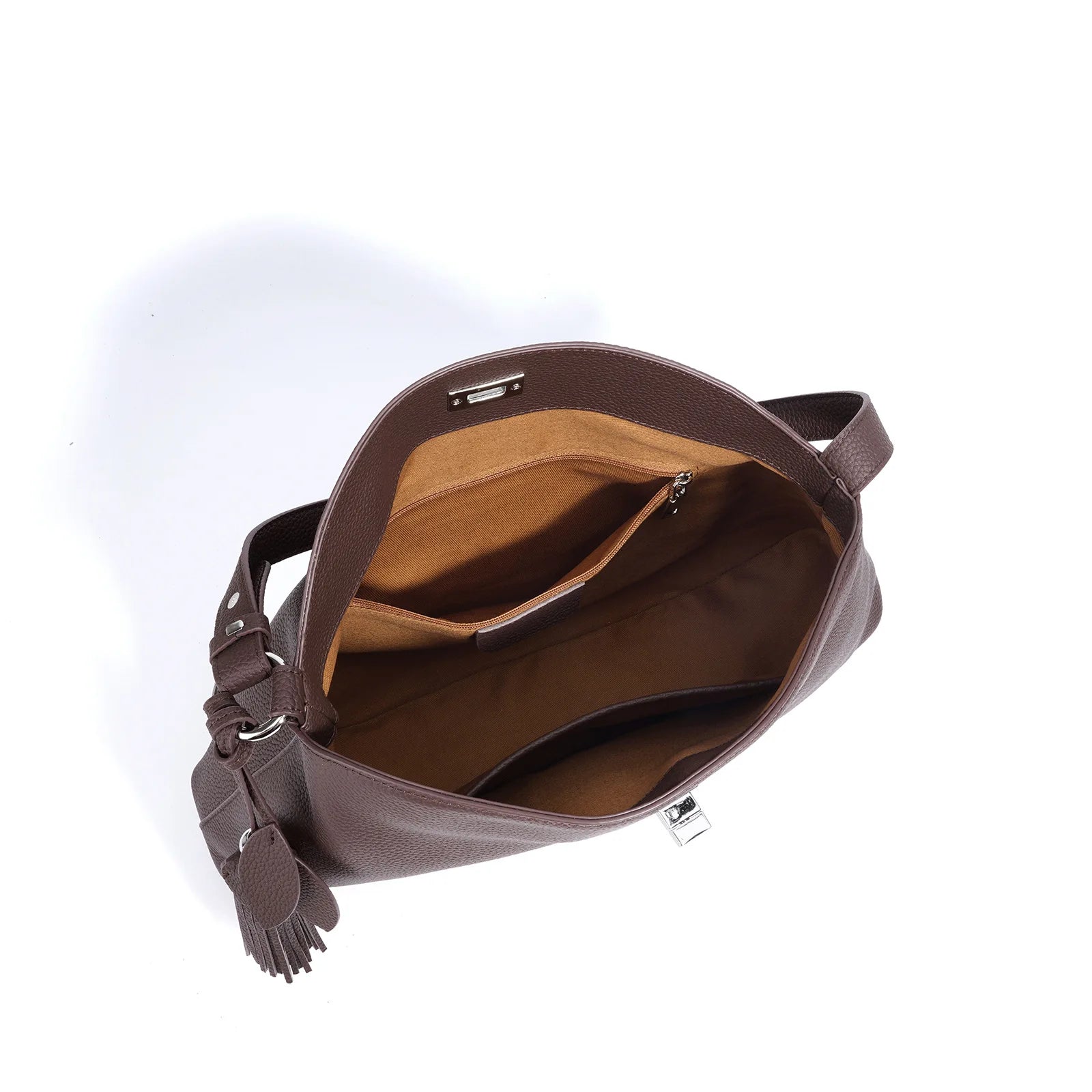 Elegant Genuine Leather Ladies Underarm Tote Bag Multi-Use Shopping Shoulder Crossbody Daily Purse