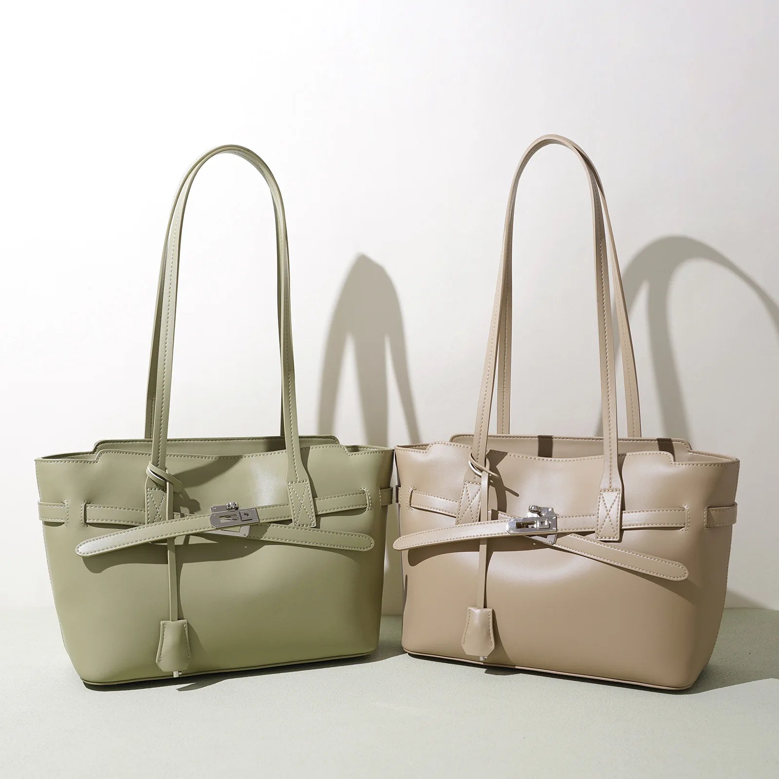 Minimal Casual Genuine Leather Ladies Shoulder Bag Large Space Multi-Scene Daily Commute Tote Purse