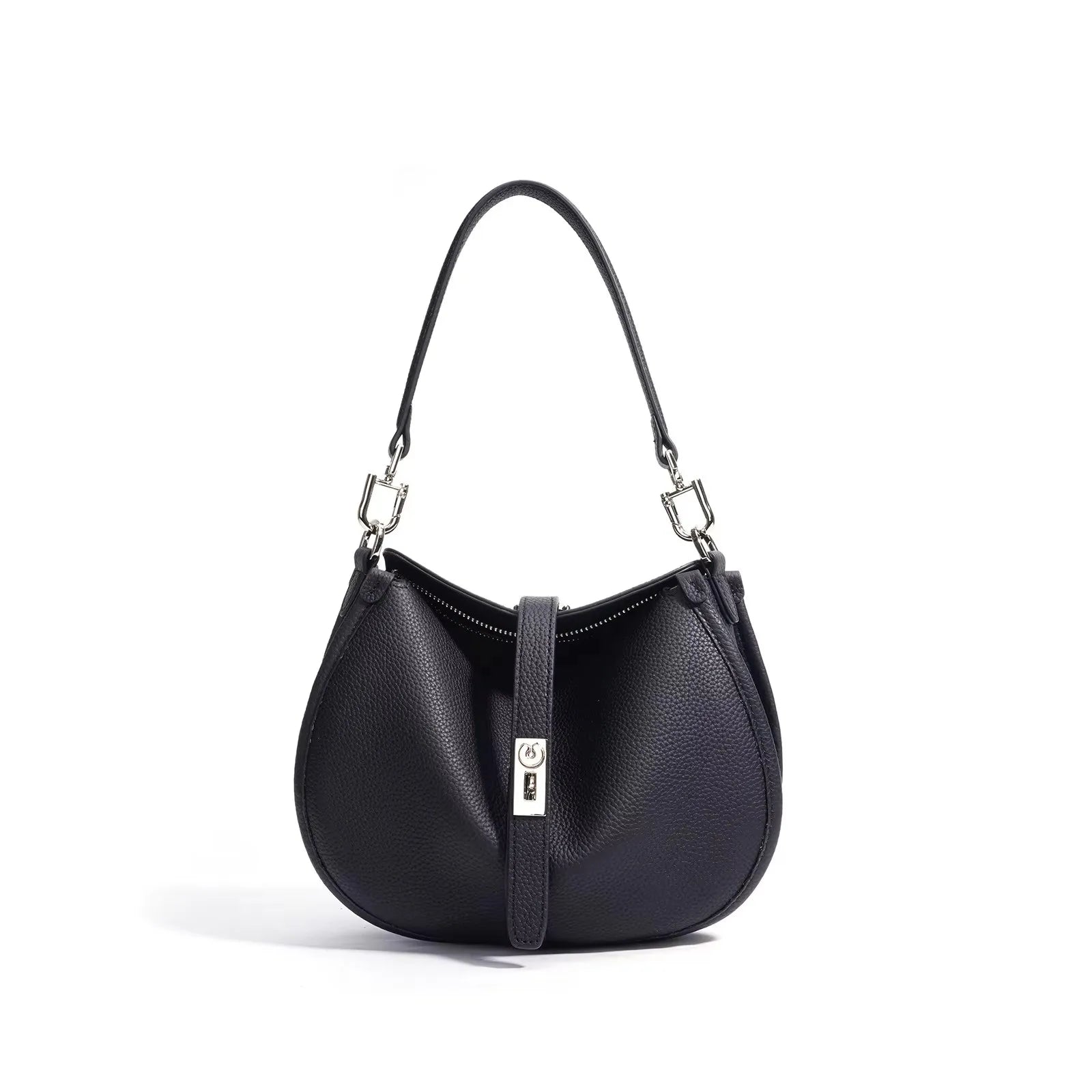 Lecynbay Ladies Minimalist Bow Crescent Genuine Leather Crossbody Shoulder Handbag 2026 New Arrival High-End Durable Lightweight