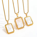 Joolim Jewelry PVD Plated Waterproof Fashion Cameo Shell Rose North Star Sacred Heart Pendant Necklace Stainless Steel Jewelry