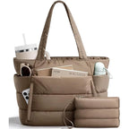 New Women Sport Soft Puffer Tote Bag Travel Essentials Shopping Shoulder Bag Quilted Nurse Carry Handbag Sport Tote Bag