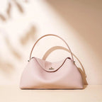 2026 New Women Top Layer Cowhide Leather Two Strap Shoulder Crossbody Bag High End Simple Versatile Handbag