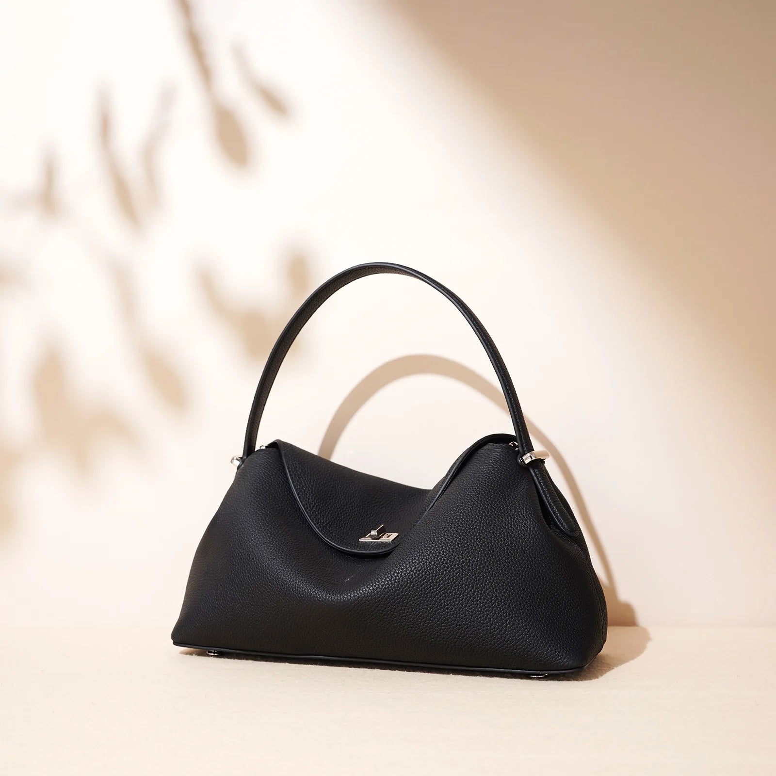 2026 New Women Top Layer Cowhide Leather Two Strap Shoulder Crossbody Bag High End Simple Versatile Handbag