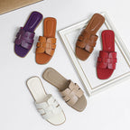 Women'S Sandals Fashion Slippers Soft PU Breathable Non Slip Rubber Bottom Shoes 2025 New Edition