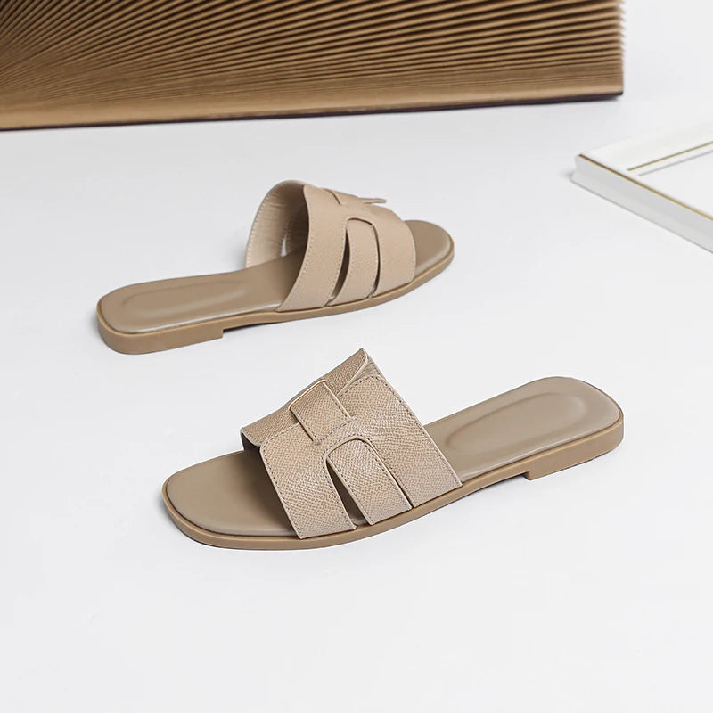 Women'S Sandals Fashion Slippers Soft PU Breathable Non Slip Rubber Bottom Shoes 2025 New Edition