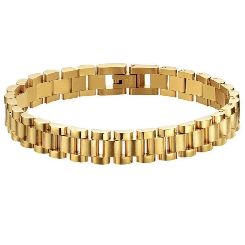 Joolim High End 18K Link Chain Bracelet Adjustable Stainless Steel Bracelet Tarnish Free Jewelry Women