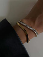 Joolim Stylish Stainless Steel Gold Plated Herringbone Bracelet Stainless Steel Chain Bracelet Wholesale