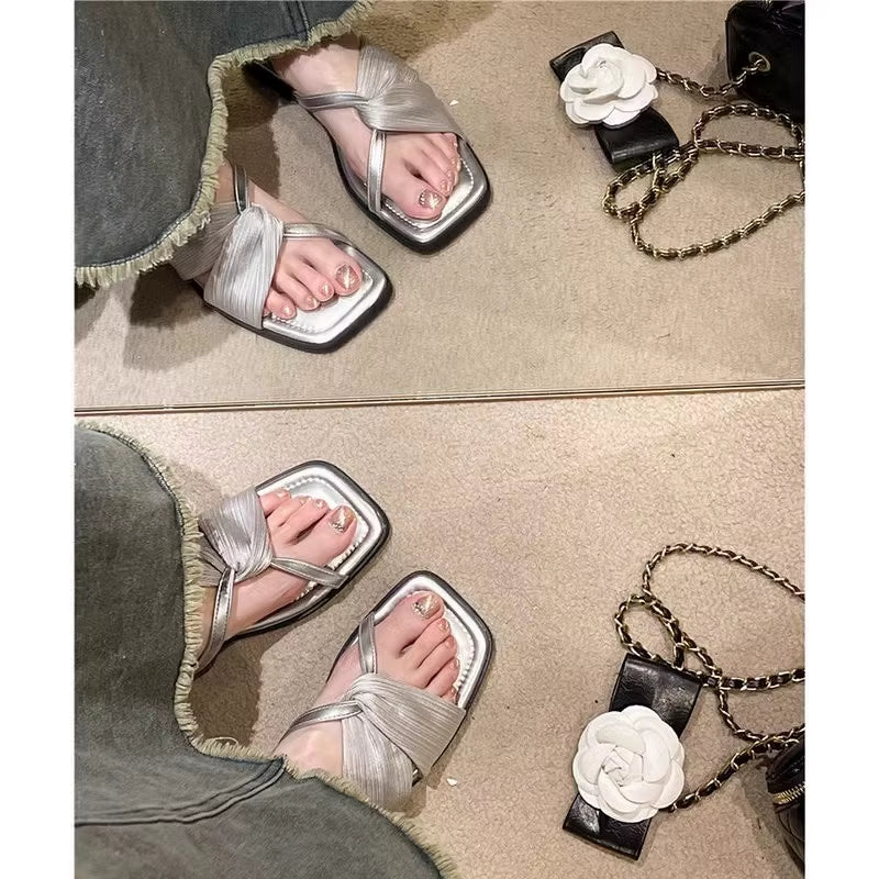 High-End Women'S Summer Collection Super Hot Small Fragrant Sandals Skirts Fashion Trend Internet Flip-Flops for Slippers