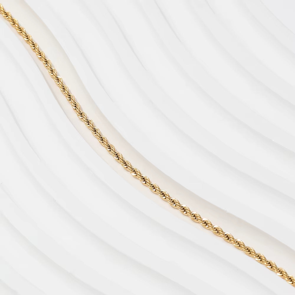 High End Gold Plated Stainless Steel Twisted Rope Bracelet for Women Wholesale Jewelry
