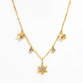 Joolim Jewelry 18K Gold Plated No Fade Luxury Fashion Three-Dimensional Flower Zirconia Pendant Necklace Stainless Steel Jewelry