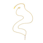 Joolim Jewelry 18K Gold Plated Waterproof&Tarnish Free Fashion Dainty Teardrop&Round Zirconia Pendant Necklace Stainless Steel