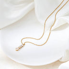 Joolim Jewelry 18K Gold Plated Waterproof&Tarnish Free Fashion Dainty Teardrop&Round Zirconia Pendant Necklace Stainless Steel