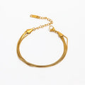 High End 18K Gold Plated Stainless Five Layers Snake Chain Bracelet for Women Wholesale Fashion Jewelry