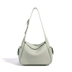 Custom Luxury Top Grain Genuine Leather Half Moon Hobo Bag for Women 2026 Trendy Crescent Shoulder Crossbody Handbag with Charm