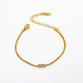 High End Gold Plated Stainless Steel Double-Layer Snake Chain Knot Bracelet for Women Wholesale Jewelry