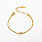 High End Gold Plated Stainless Steel Double-Layer Snake Chain Knot Bracelet for Women Wholesale Jewelry