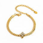 Joolim Jewelry 18K Gold Plated No Fade Luxury Fashion Three-Dimensional Flower Zirconia Pendant Necklace Stainless Steel Jewelry