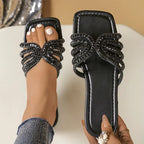 European Fashion 2026 Summer Women'S Snakeskin Flat Sandals Outdoor Anti-Slippery Printed Slippers New Design