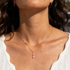 Joolim Jewelry 18K Gold Plated Waterproof&Tarnish Free Fashion Dainty Teardrop&Round Zirconia Pendant Necklace Stainless Steel