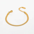 Joolim Stylish Stainless Steel Gold Plated Herringbone Bracelet Stainless Steel Chain Bracelet Wholesale