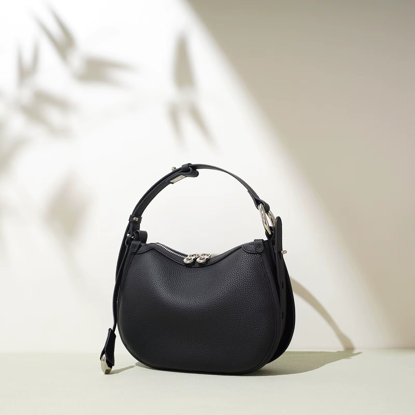 2026 New Summer Genuine Leather Underarm Bag, Minimalist Zip Closure Women Shoulder Crossbody Handbag
