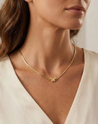 Joolim Jewelry 18K Gold Plated Waterproof Fashion Elegant Butterfly Pendant Snake Chain Necklace Stainless Steel Jewelry