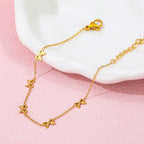 High End Gold Plated Stainless Steel 5 Bowknot Bracelet for Women Wholesale Jewelry