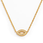 Joolim Jewelry 18K Gold Plated Waterproof Fashion Classic Simple Eye Zirconia Pendant Necklace Stainless Steel Jewelry