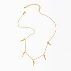 Joolim Jewelry 18K Gold Plated Waterproof&Tarnish Free Fashion Simple Vivid Pepper Pave Pendant Necklace Stainless Steel