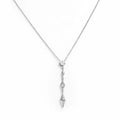 Joolim Jewelry 18K Gold Plated Waterproof Fashion Elegant Rhombus Zirconia Pendant Y-Shaped Necklace Stainless Steel Jewelry