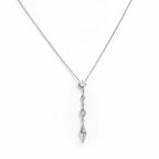 Joolim Jewelry 18K Gold Plated Waterproof Fashion Elegant Rhombus Zirconia Pendant Y-Shaped Necklace Stainless Steel Jewelry